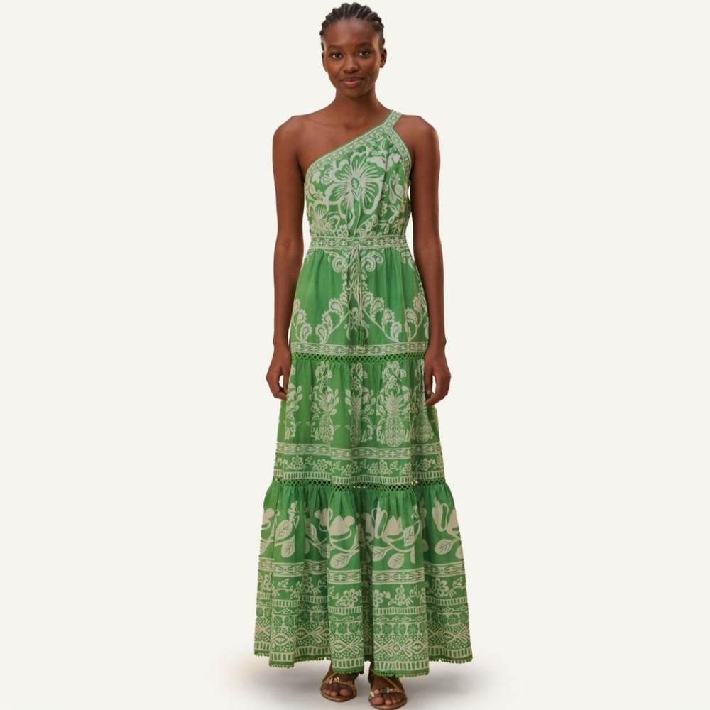 NWT FARM Rio Green Sweet Garden Maxi Dress XS
